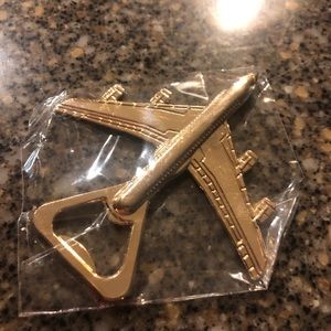 COPY - Airplane bottle opener, gold jet